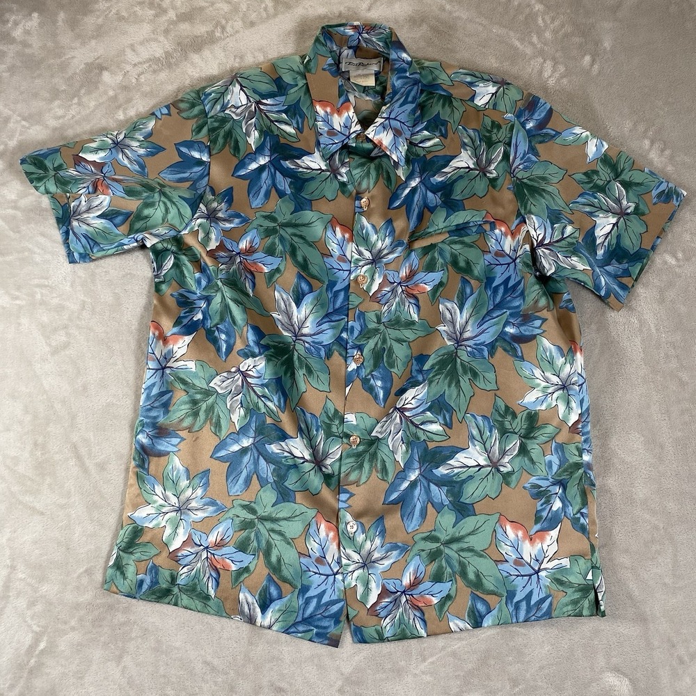 Vintage Tori Richard Shirt Mens M Hawaiian Polyester Disco 70s Floral  USA
